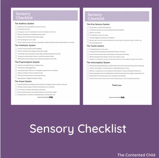 SENSORY CHECKLIST