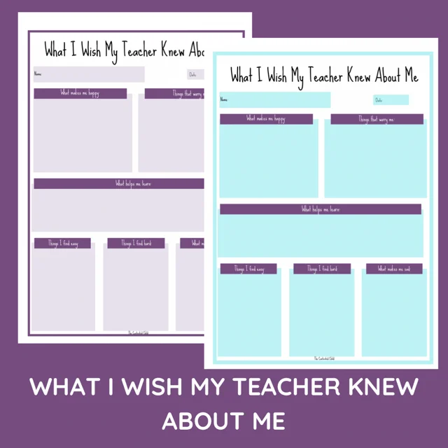 WHAT I WISH MY TEACHER KNEW ABOUT ME