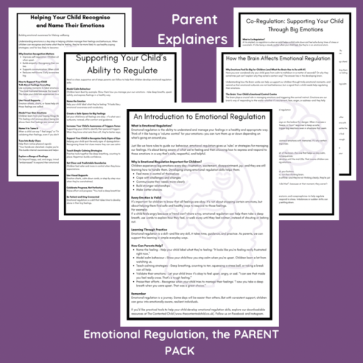 EMOTIONAL REGULATION, the PARENT PACK (age 4-12yrs) - Image 2