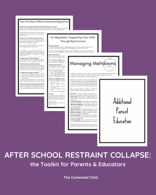 AFTER SCHOOL RESTRAINT COLLAPSE,  the TOOLKIT for Parents & Educators - Image 5